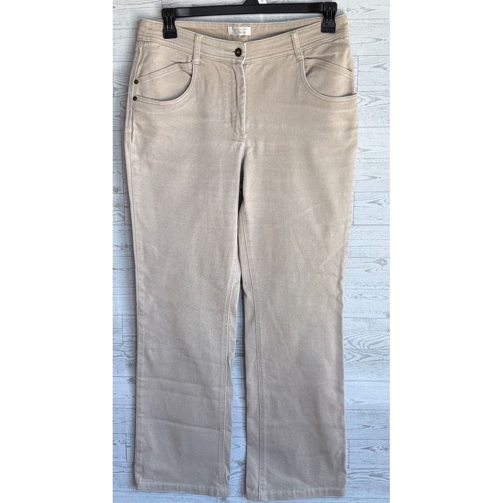 Vintage Tan‎ Jeans Christopher & Banks Straight Leg Stretch Mom chino pants Sz 8